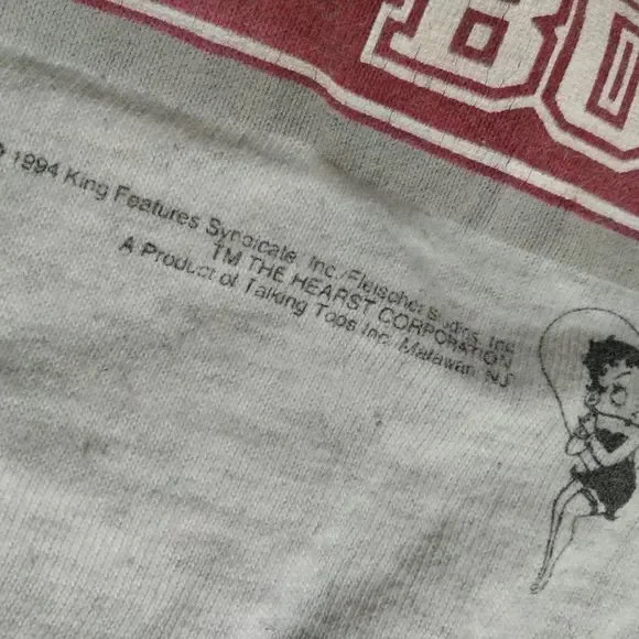 Vintage Buffed Betty Boop 100% Solid Boop T-Shirt - Picture 4 of 8
